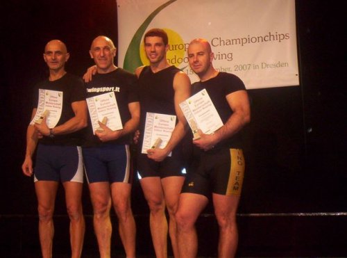 DRESDA - Germania Premiazione Staffetta 2k: Emanuele ROMOLI, Claudio VARAMO, Diego RIVIERI, Gianmaria GRASSI.